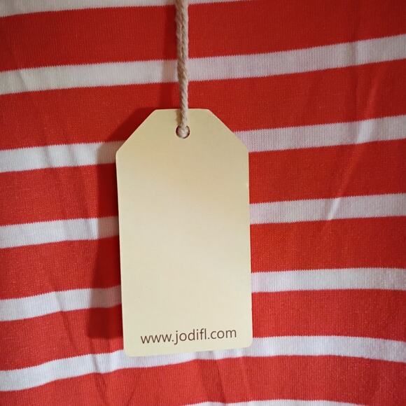 NWT Jodifl Red White Stripe Swing Dress Small Soft Stretch Everyday Casual - Picture 12 of 13